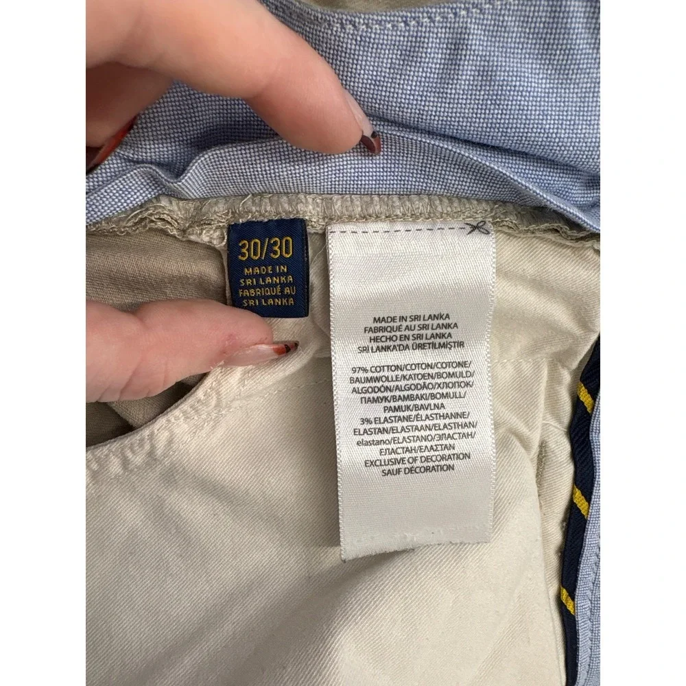 Polo Ralph Lauren Mens Stretch Straight Fit Chino Pants Tan Khaki 30/30